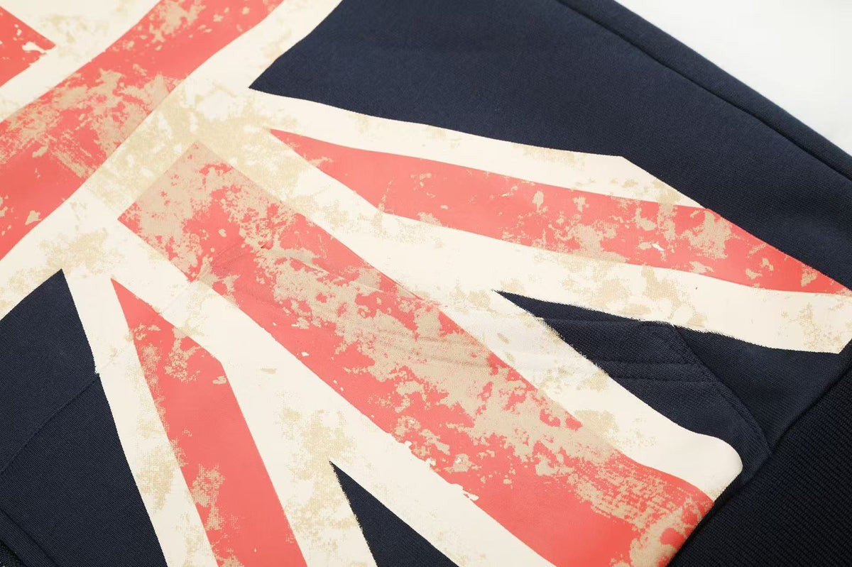 Vintage Union Flag Faux Fur Zip Up Hooded - OMYGOODS