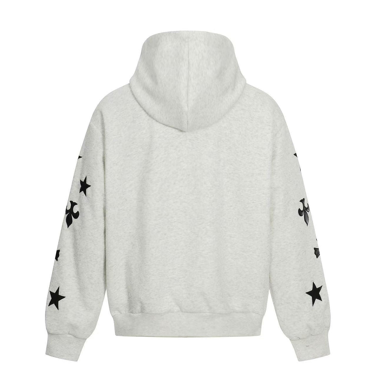 Cross & Fleur-de-lis Patch Full Zip Hoodie - OMYGOODS