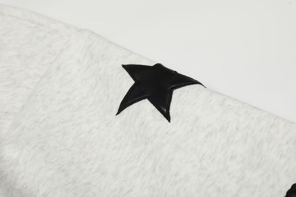 Cross & Fleur-de-lis Patch Full Zip Hoodie - OMYGOODS