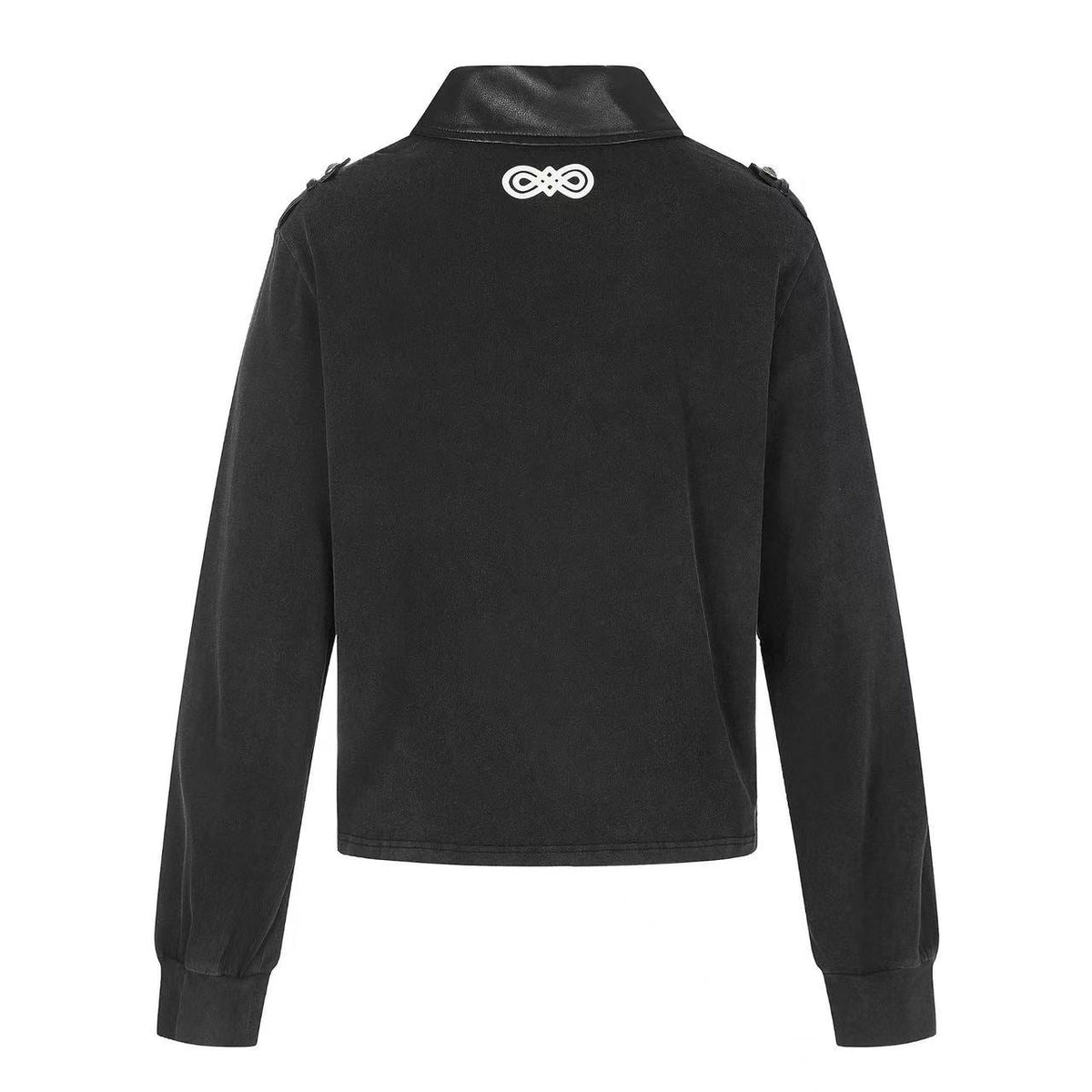 Wash Military Rope Print Long Sleeve Polo - OMYGOODS