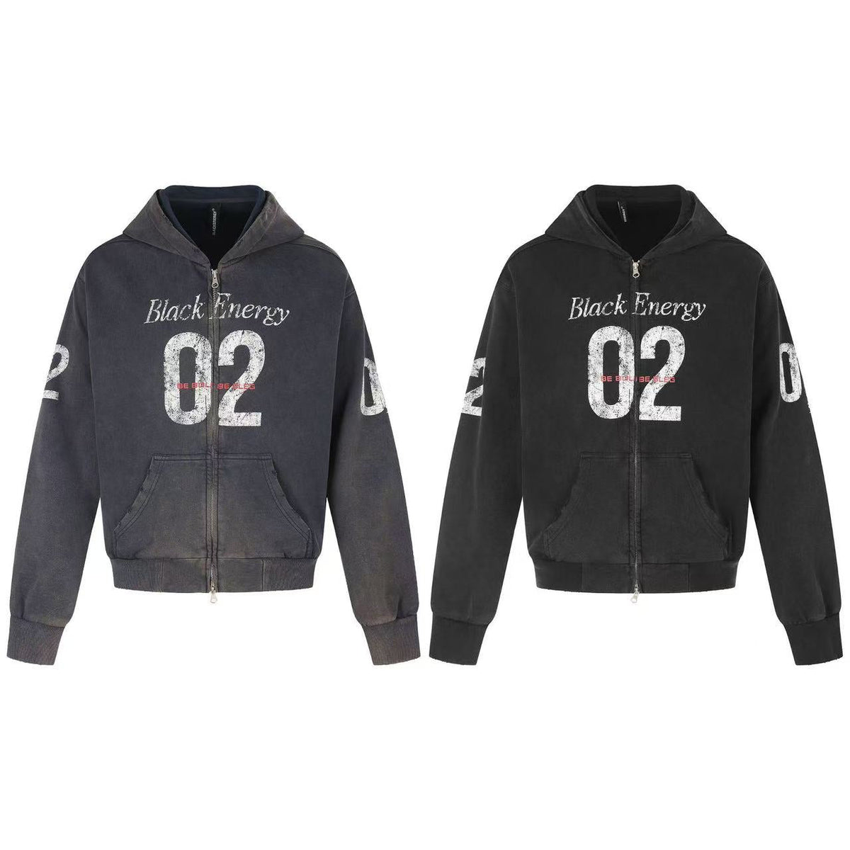 Wash Vintage 02 Graphic Zip Up Hoodie - OMYGOODS