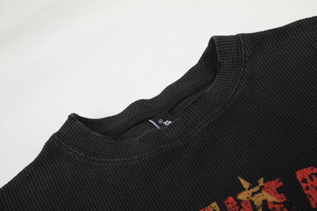 Vintage Flag Tongue Waffle Long Sleeve - OMYGOODS