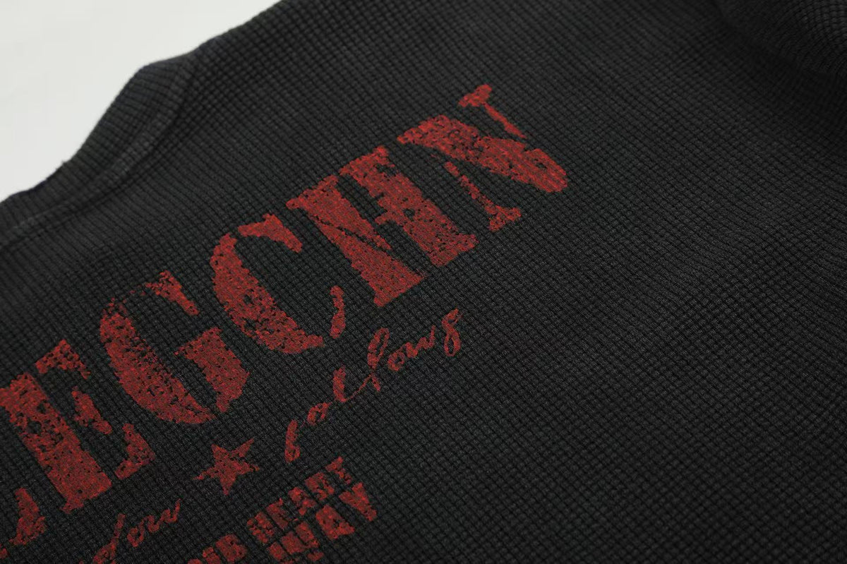 Vintage Flag Tongue Waffle Long Sleeve - OMYGOODS