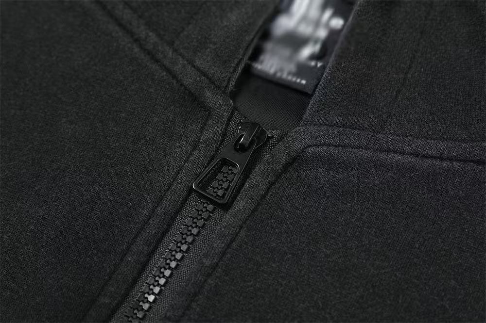 Vintage Graphic Lettering & Patch Details Zip-Up Hoodie - OMYGOODS