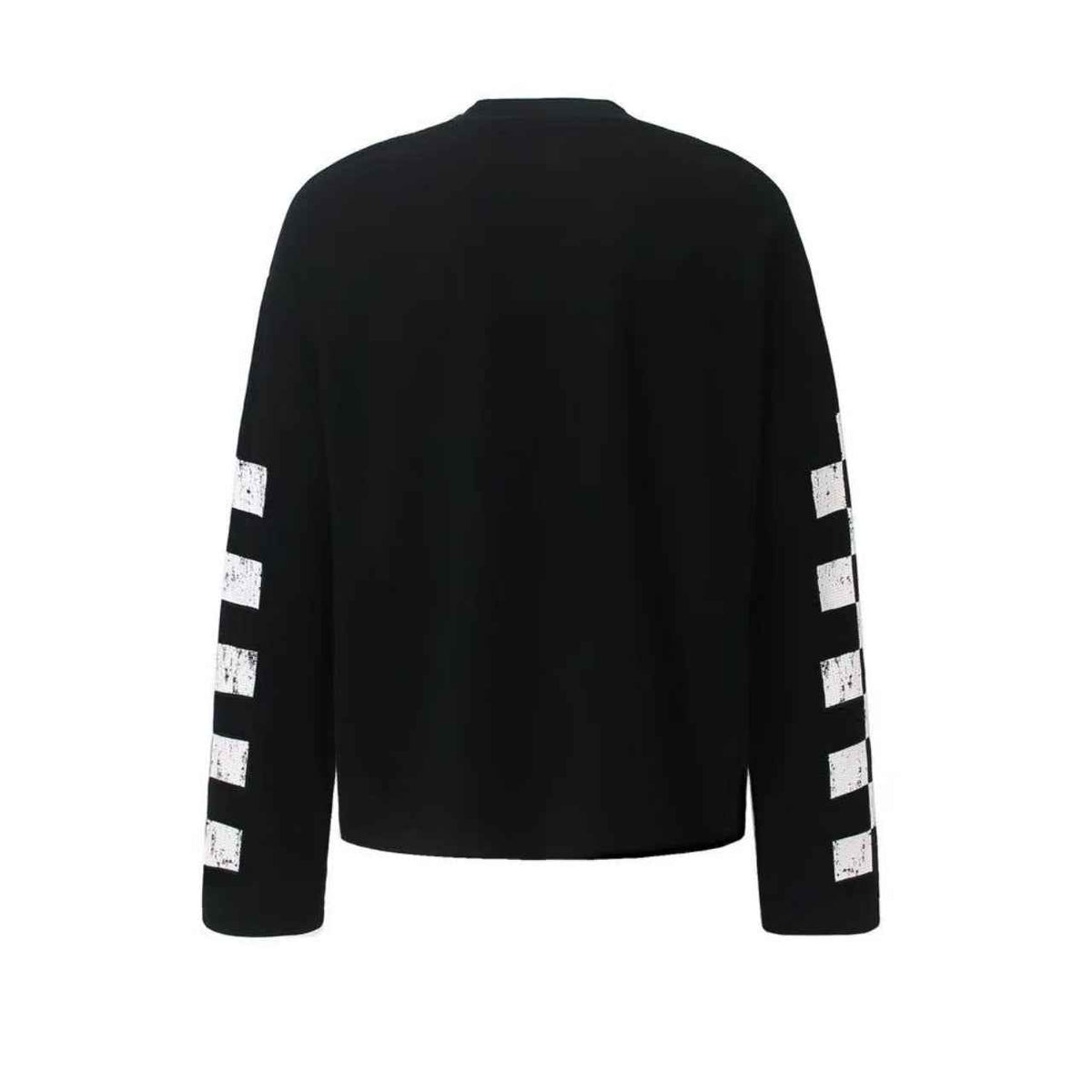 Color Block Skeleton Horse Racing Graphic Waffle Knit Long Sleeve