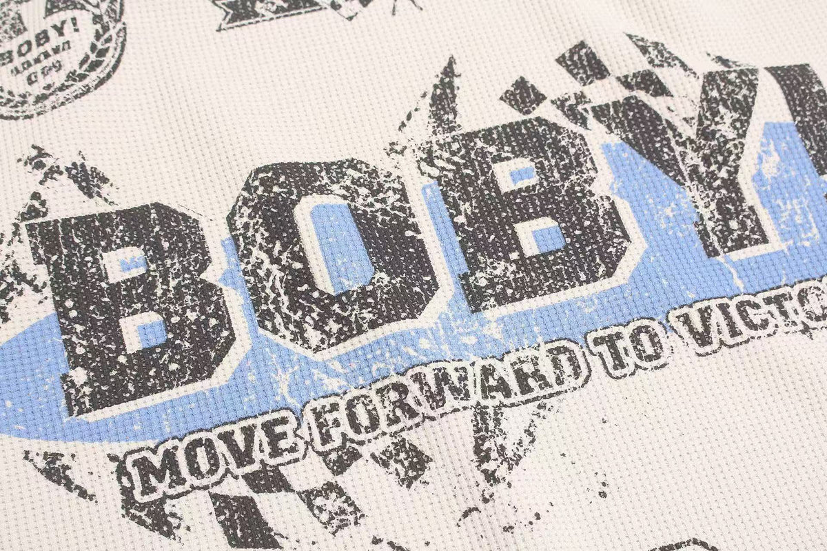 Vintage Racing 888 Graphic Waffle Knit Long Sleeve - OMYGOODS