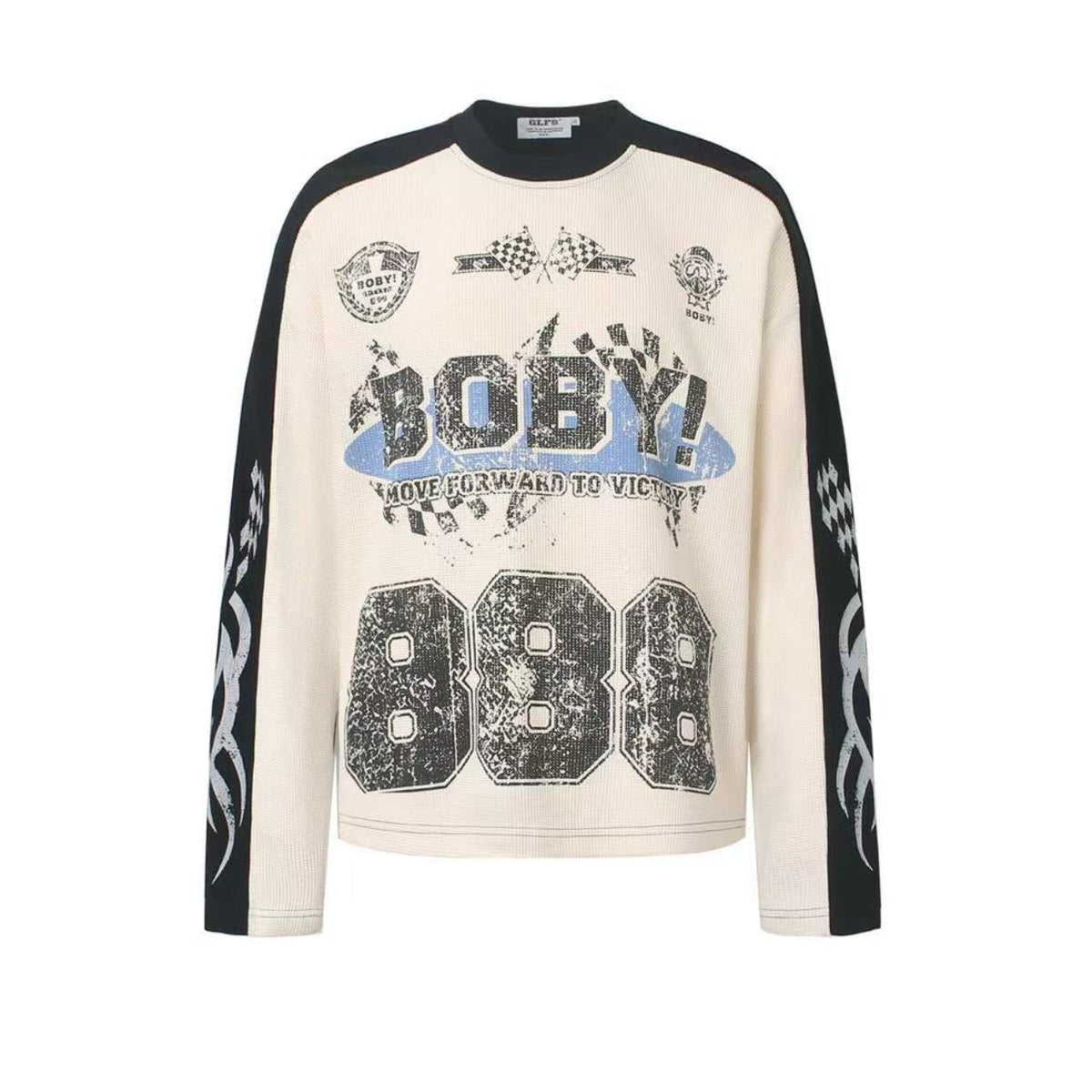 Vintage Racing 888 Graphic Waffle Knit Long Sleeve - OMYGOODS