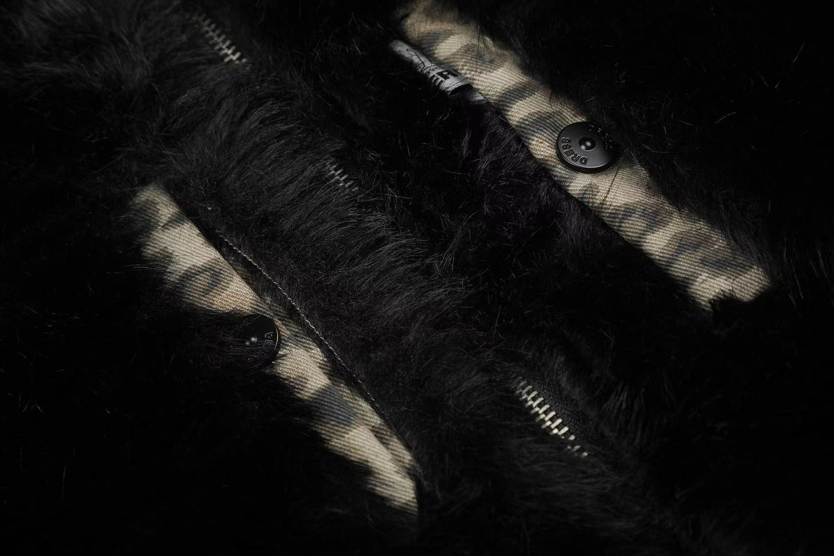 Reversible Leopard Print & Solid Faux Fur Jacket - OMYGOODS