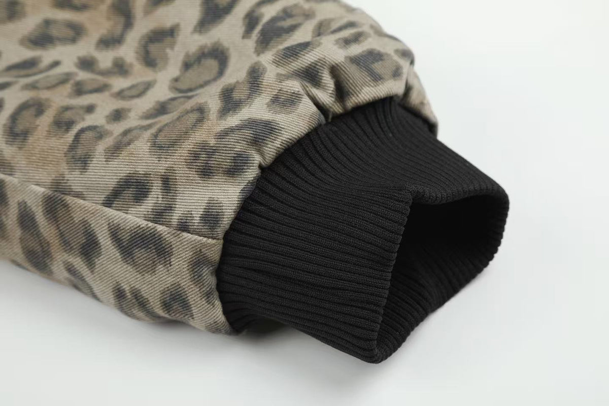 Reversible Leopard Print & Solid Faux Fur Jacket - OMYGOODS