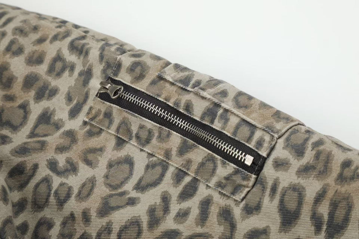 Reversible Leopard Print & Solid Faux Fur Jacket - OMYGOODS