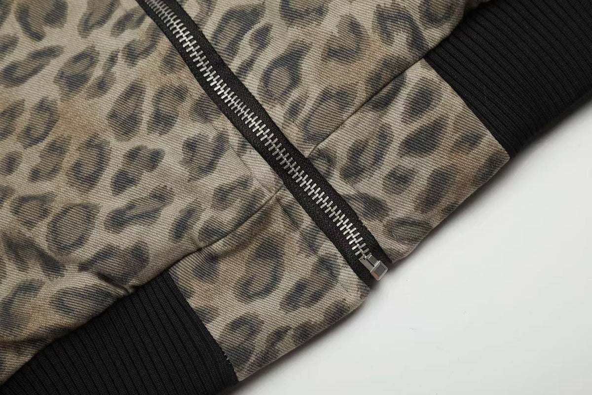 Reversible Leopard Print & Solid Faux Fur Jacket - OMYGOODS