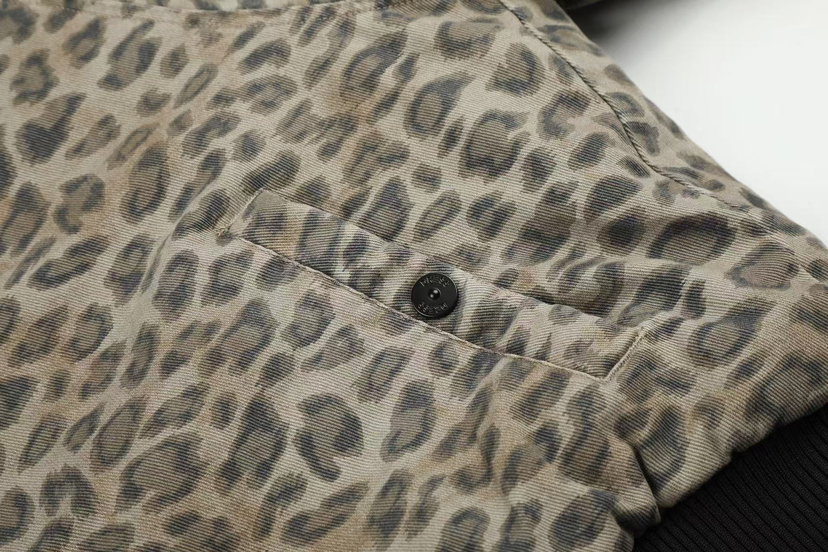 Reversible Leopard Print & Solid Faux Fur Jacket - OMYGOODS