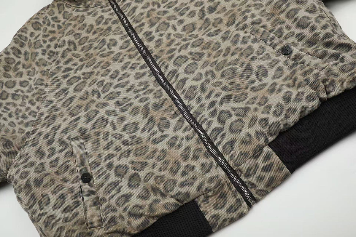 Reversible Leopard Print & Solid Faux Fur Jacket - OMYGOODS