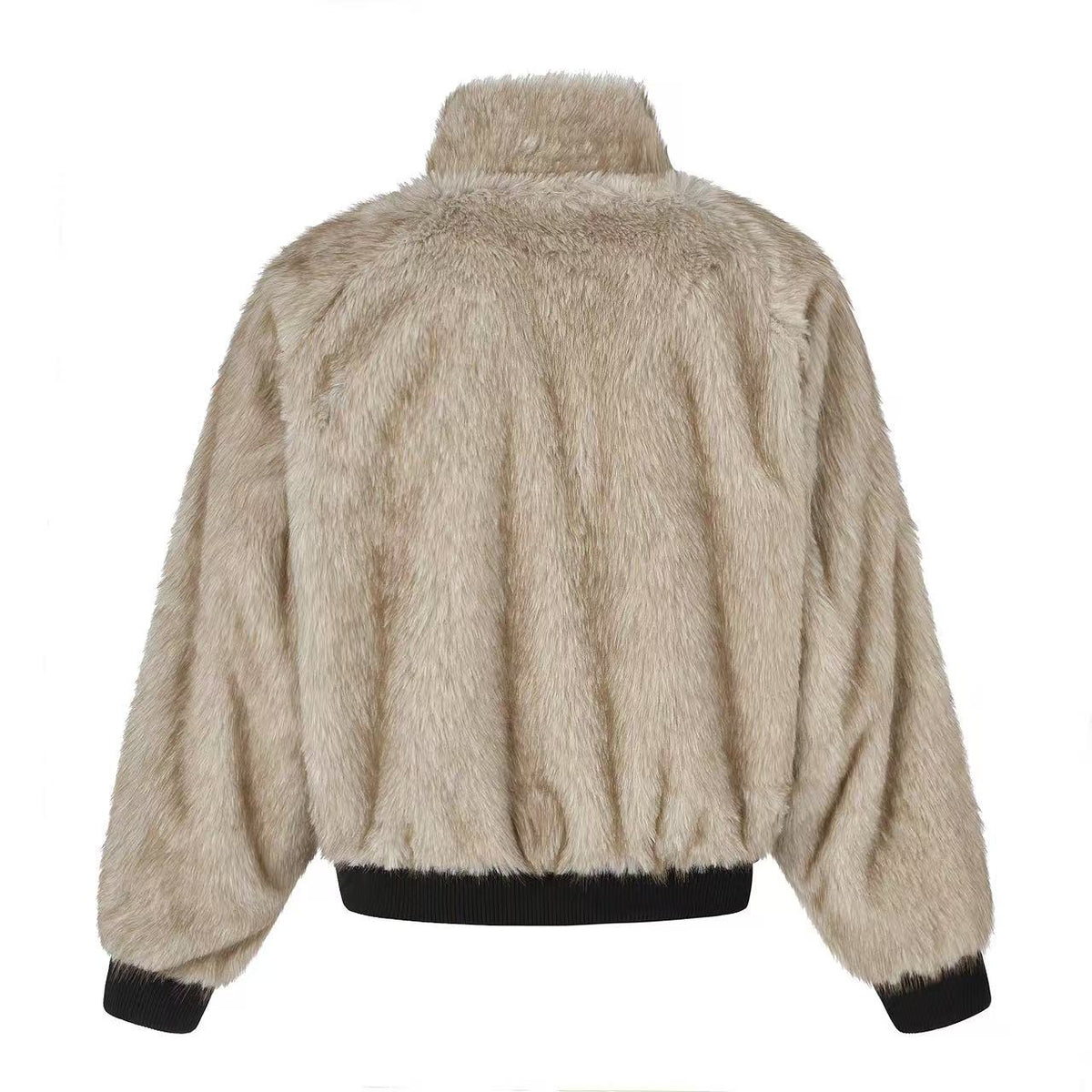 Reversible Leopard Print & Solid Faux Fur Jacket - OMYGOODS