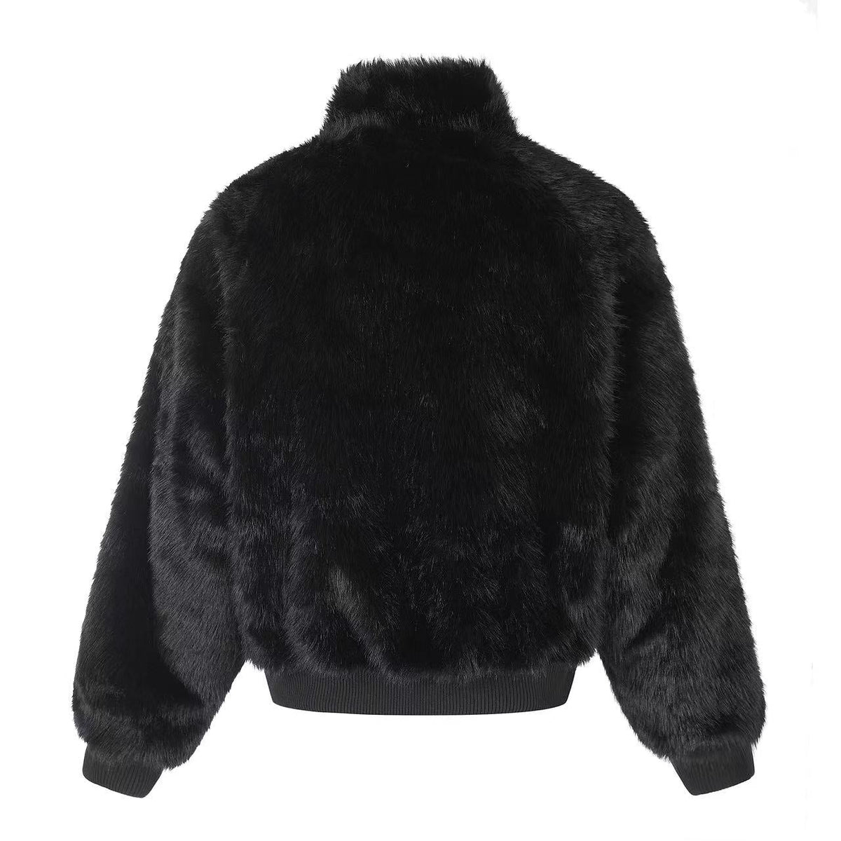 Reversible Leopard Print & Solid Faux Fur Jacket - OMYGOODS