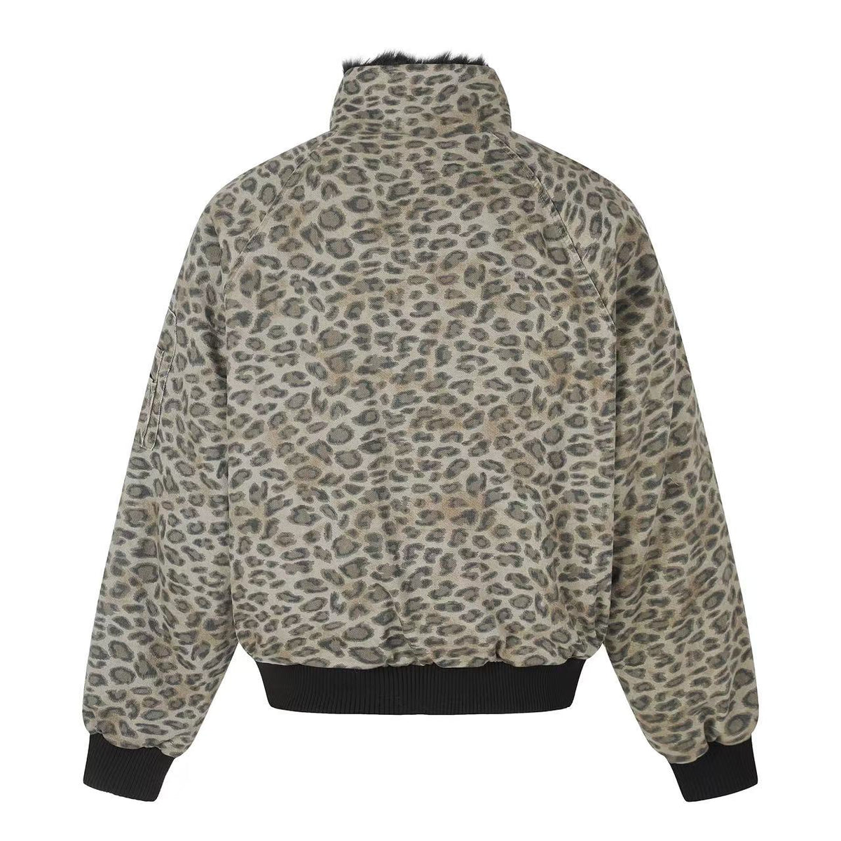 Reversible Leopard Print & Solid Faux Fur Jacket - OMYGOODS