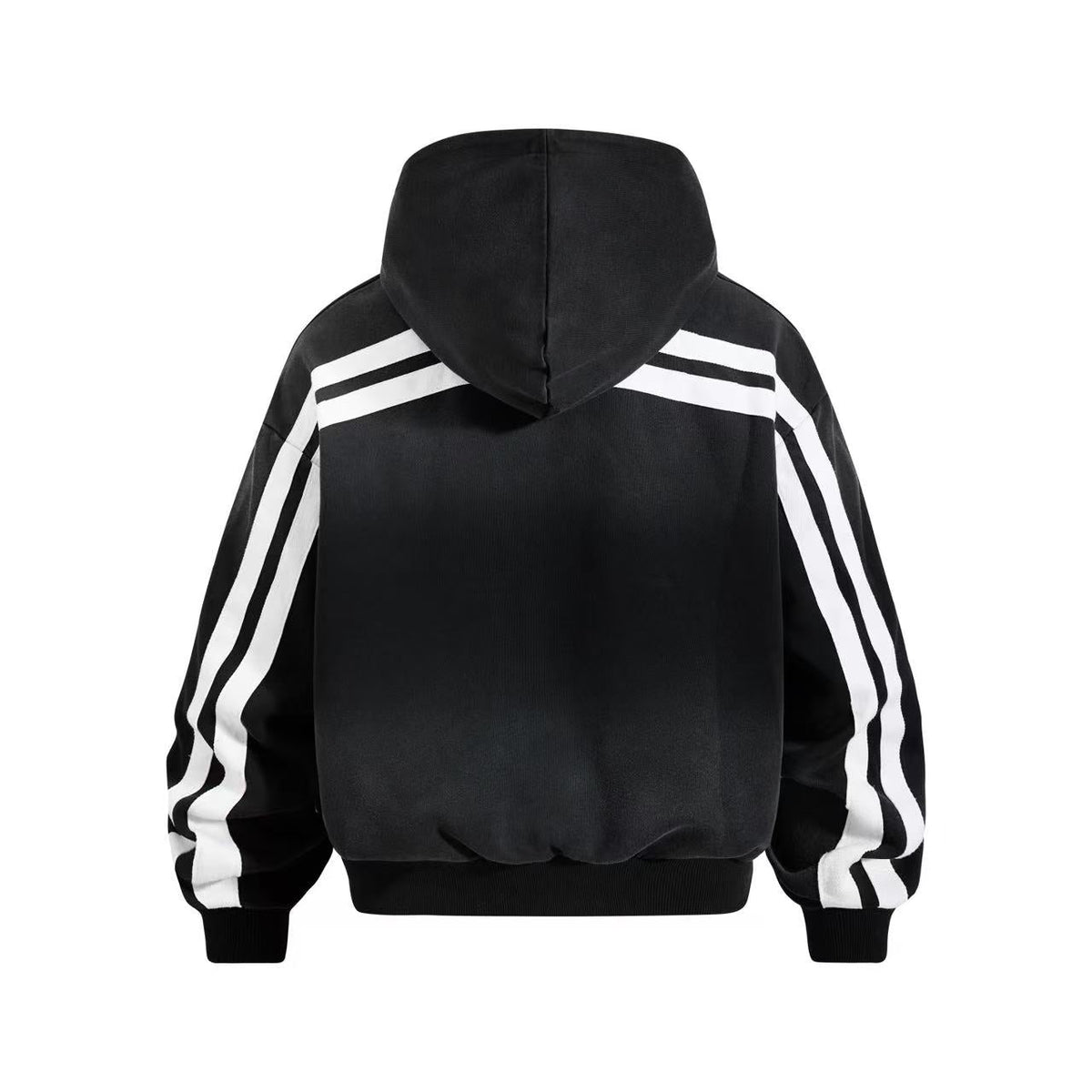 Vintage Washed Distressed Crest Embroidered Letter Print Zip Up Hoodie - OMYGOODS