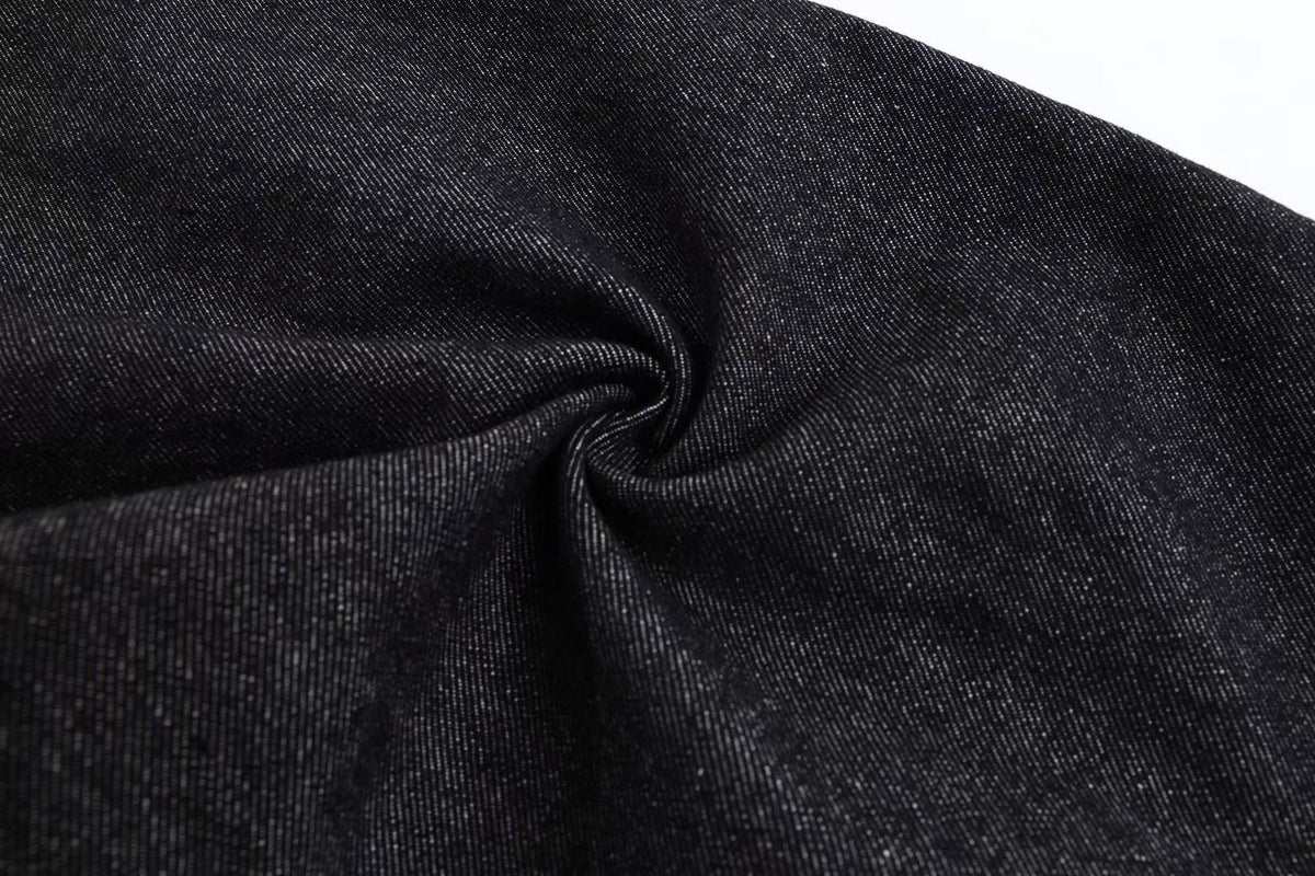Hand Stitch Decor Black Washed Flare Jeans - OMYGOODS