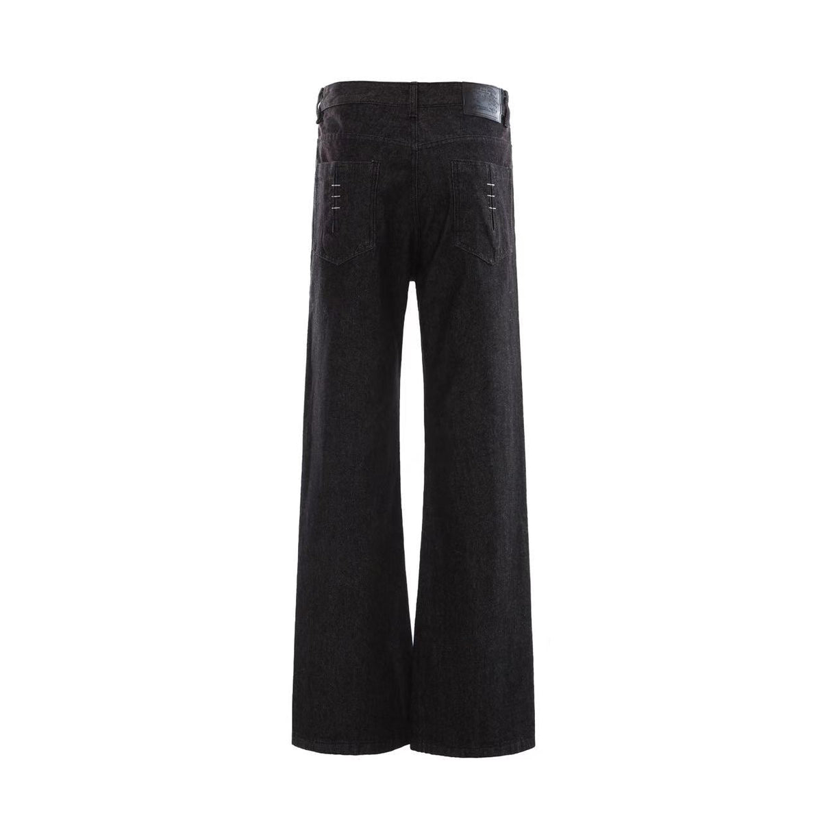 Hand Stitch Decor Black Washed Flare Jeans - OMYGOODS