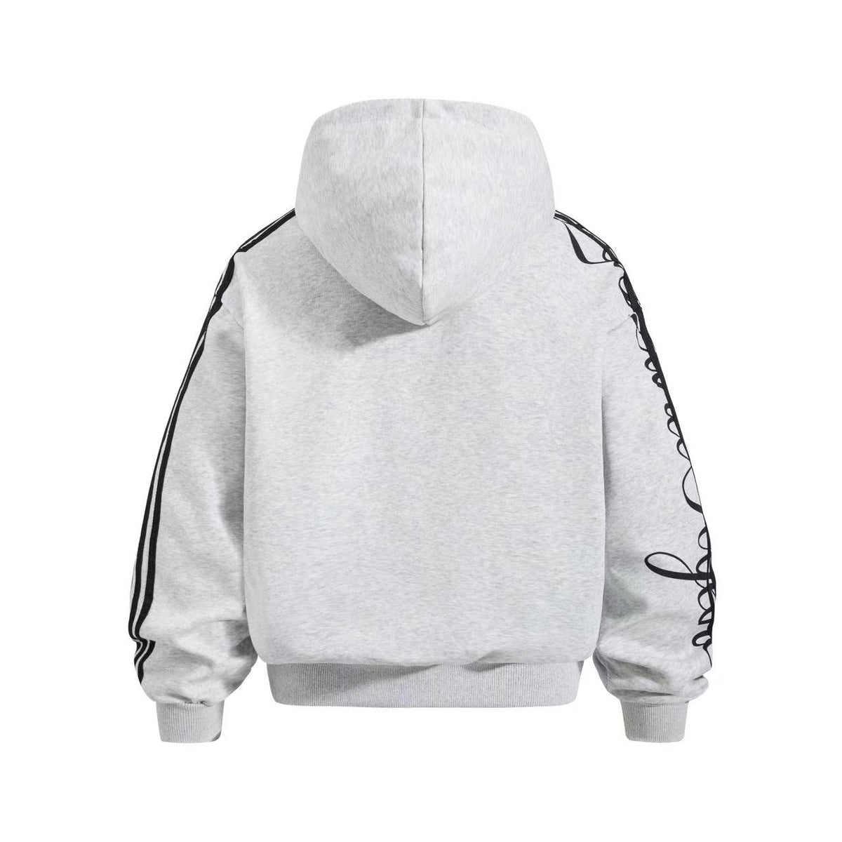 3-Striped Sleeve Graffiti 23 Crest Print Zip Up Hoodie - OMYGOODS