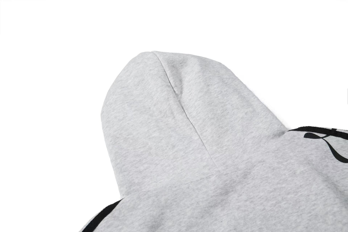 3-Striped Sleeve Graffiti 23 Crest Print Zip Up Hoodie - OMYGOODS