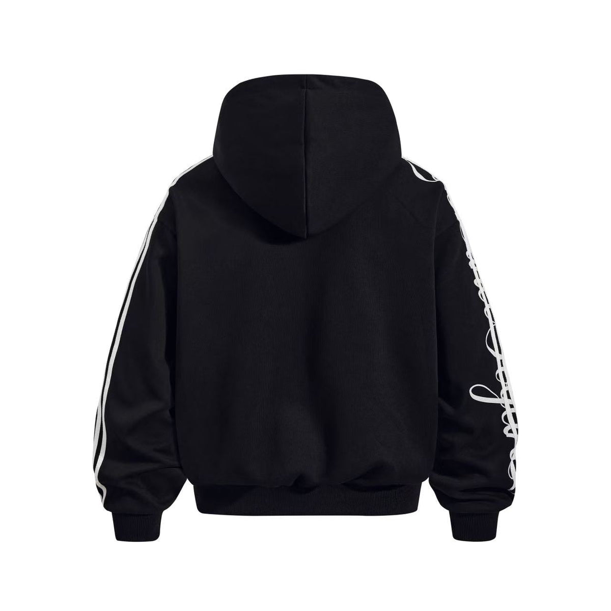 3-Striped Sleeve Graffiti 23 Crest Print Zip Up Hoodie - OMYGOODS