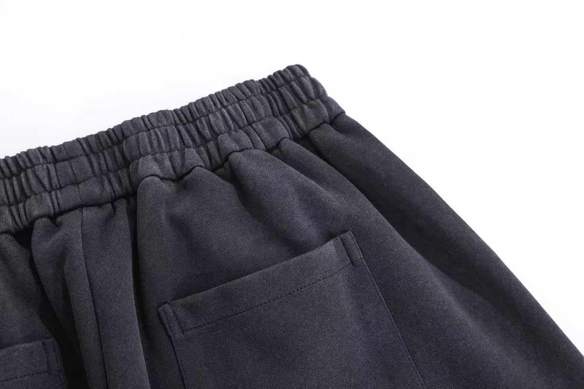 Streetwear Washed Stars and Stripes Print Wide-Leg Sweatpants - OMYGOODS