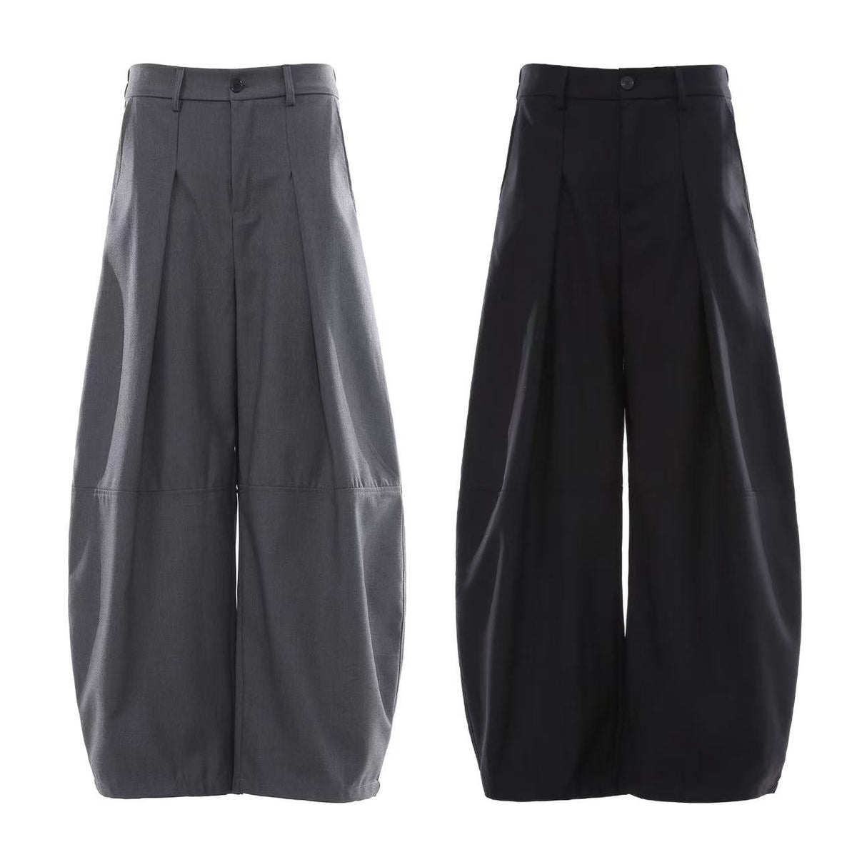 Unisex Pleated Balloon Wide-Leg Baggy Suit Pants - OMYGOODS