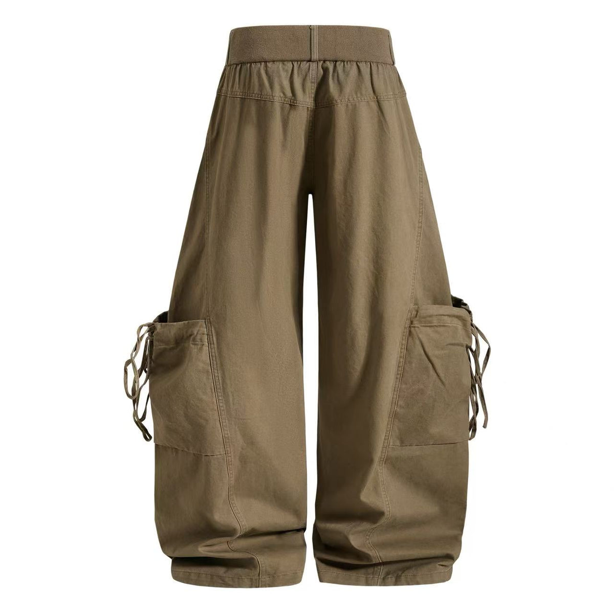 Vintage Baggy Wide Leg Lace-up Pocket Cargo Pants - OMYGOODS