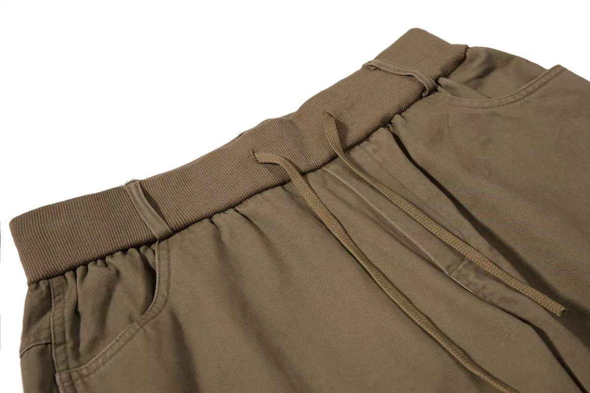Vintage Baggy Wide Leg Lace-up Pocket Cargo Pants - OMYGOODS