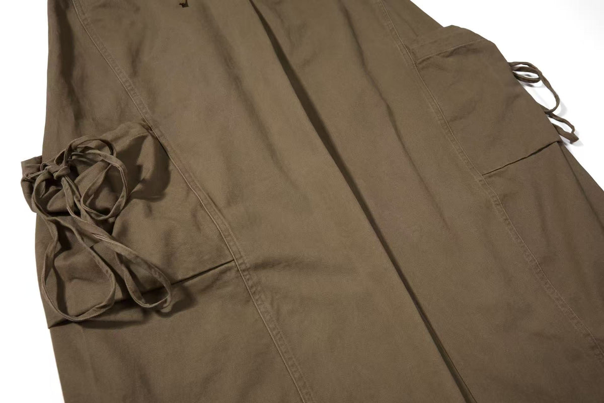 Vintage Baggy Wide Leg Lace-up Pocket Cargo Pants - OMYGOODS