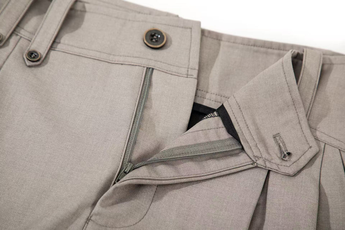 High Waist Pleated Wide-Leg Suit Pants - OMYGOODS