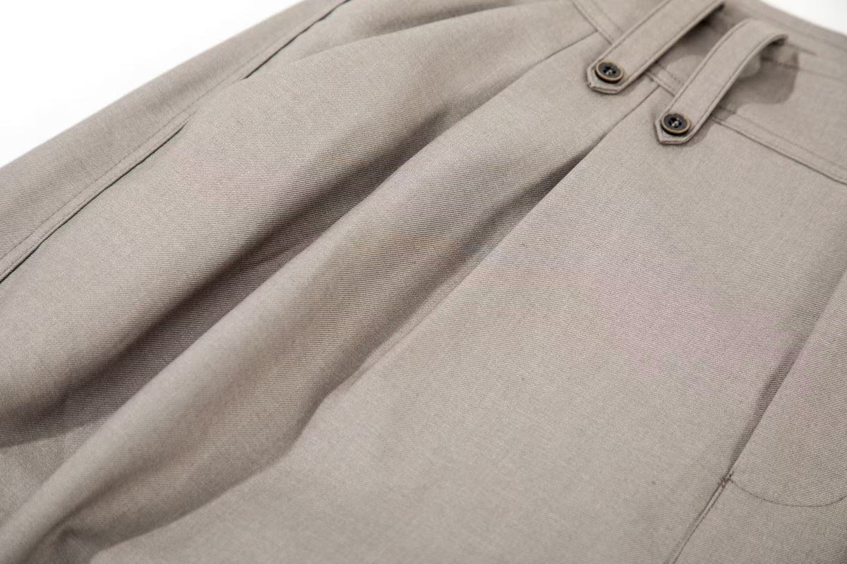 High Waist Pleated Wide-Leg Suit Pants - OMYGOODS