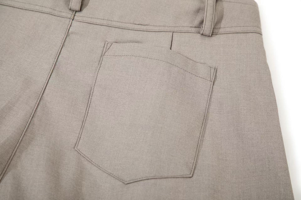 High Waist Pleated Wide-Leg Suit Pants - OMYGOODS