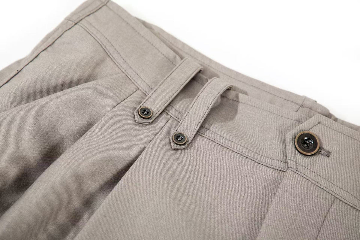 High Waist Pleated Wide-Leg Suit Pants - OMYGOODS
