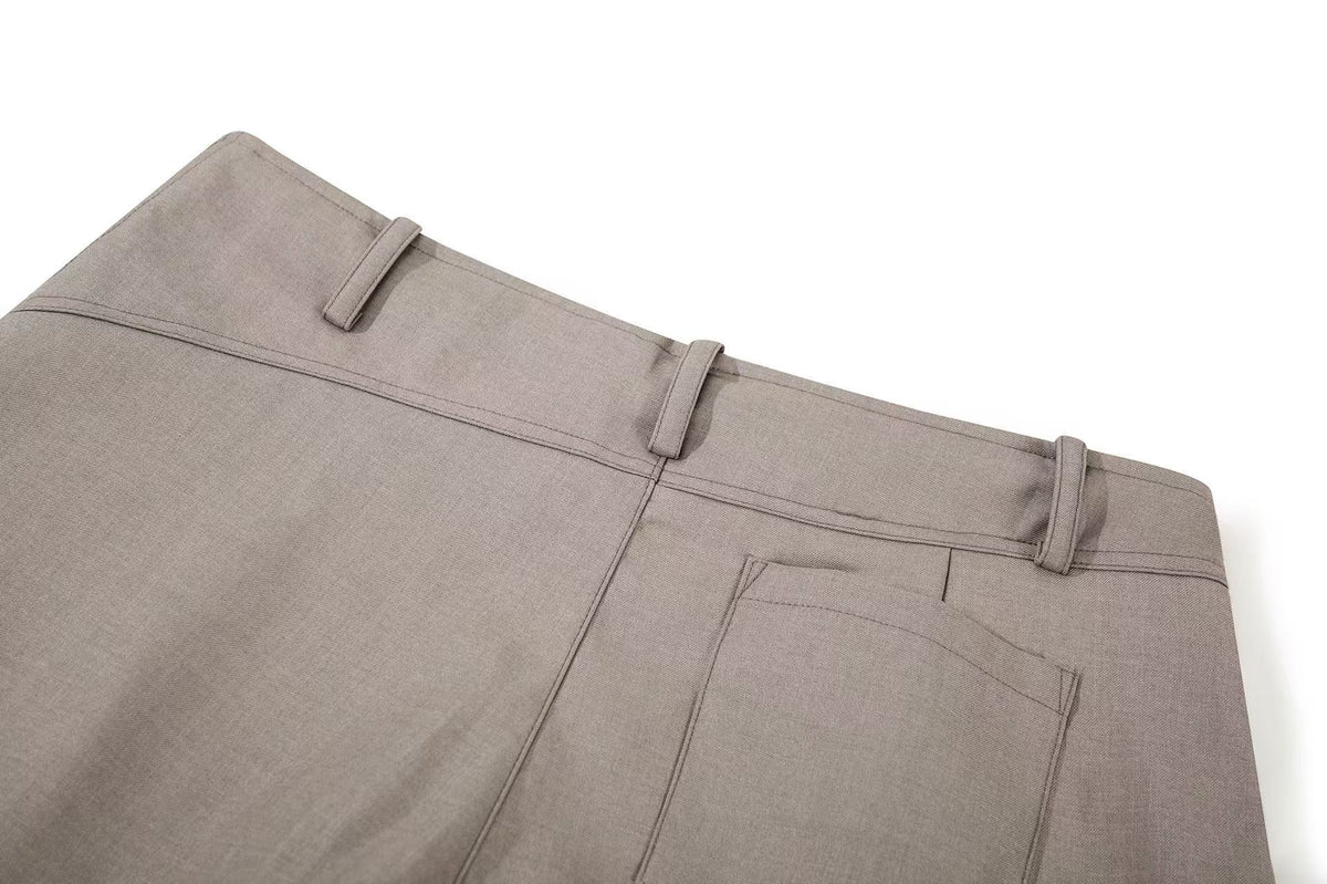 High Waist Pleated Wide-Leg Suit Pants - OMYGOODS