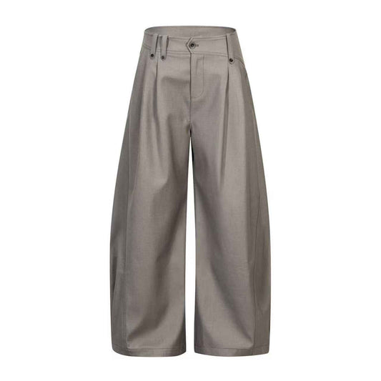 High Waist Pleated Wide-Leg Suit Pants