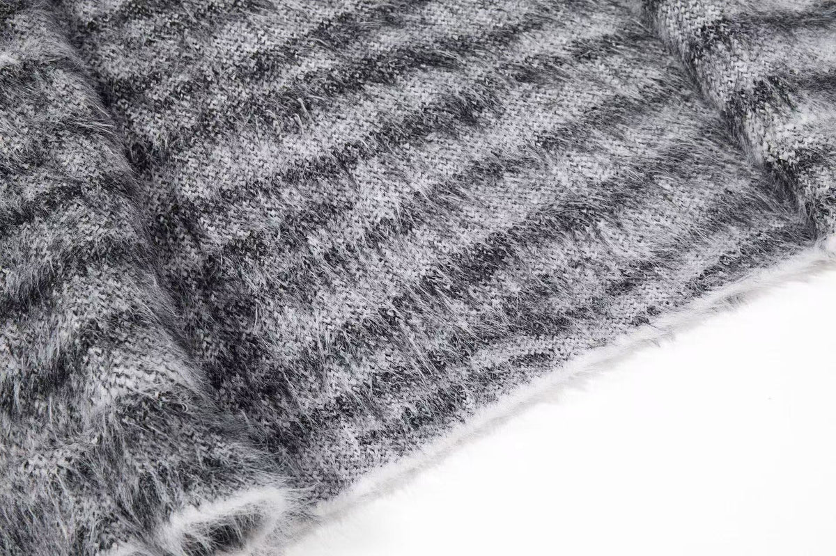 Zebra Stripe Fuzzy Zip Up Hooded - OMYGOODS