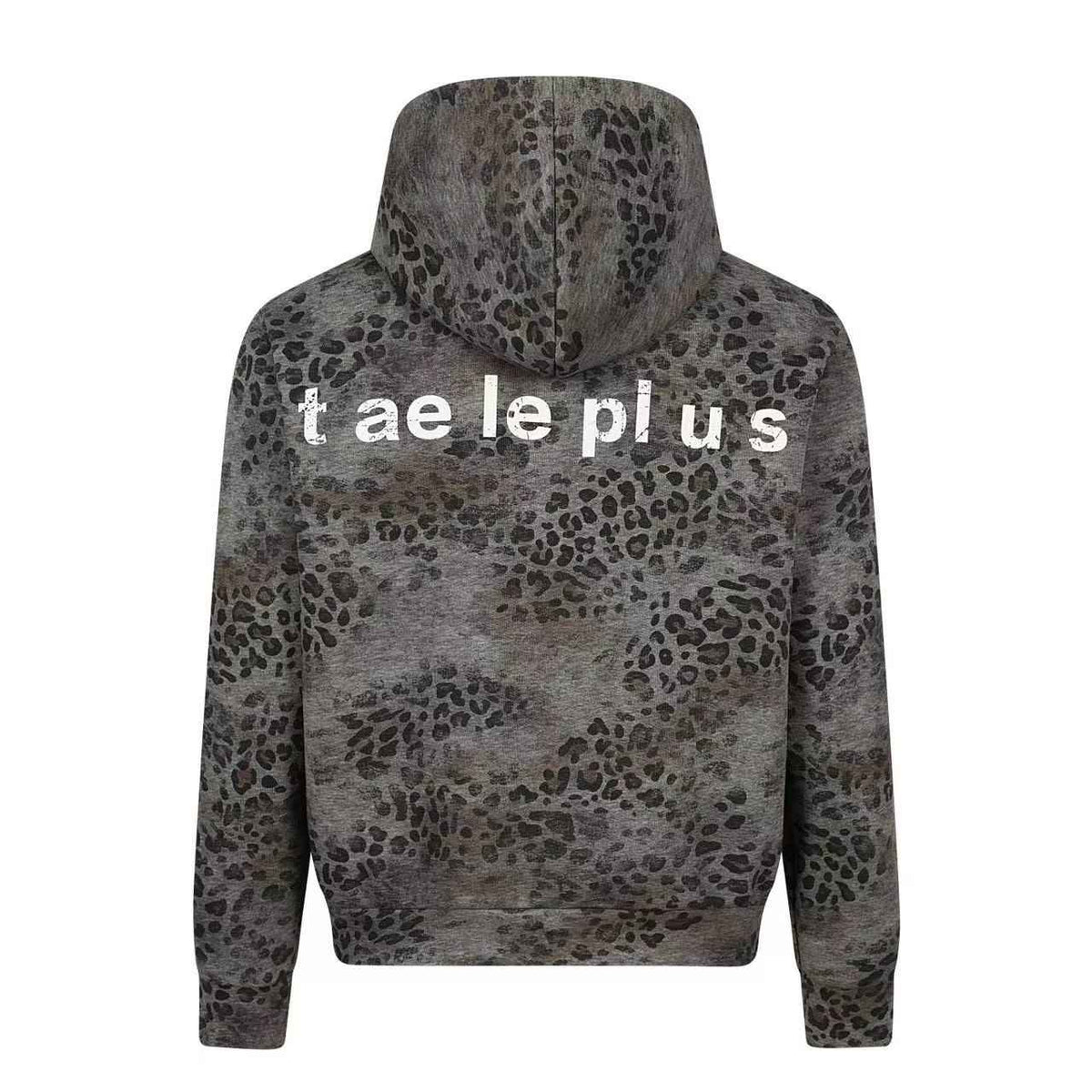 Vintage Leopard Print Graphic Zip-Up Hoodie