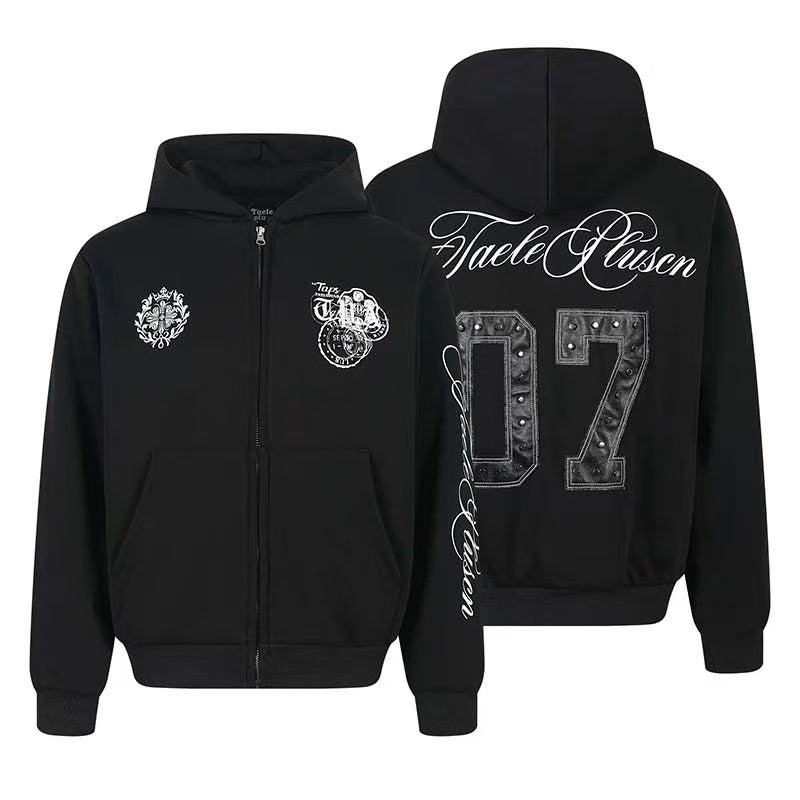 Vintage 07 Graphic Zip-Up Hoodie - OMYGOODS