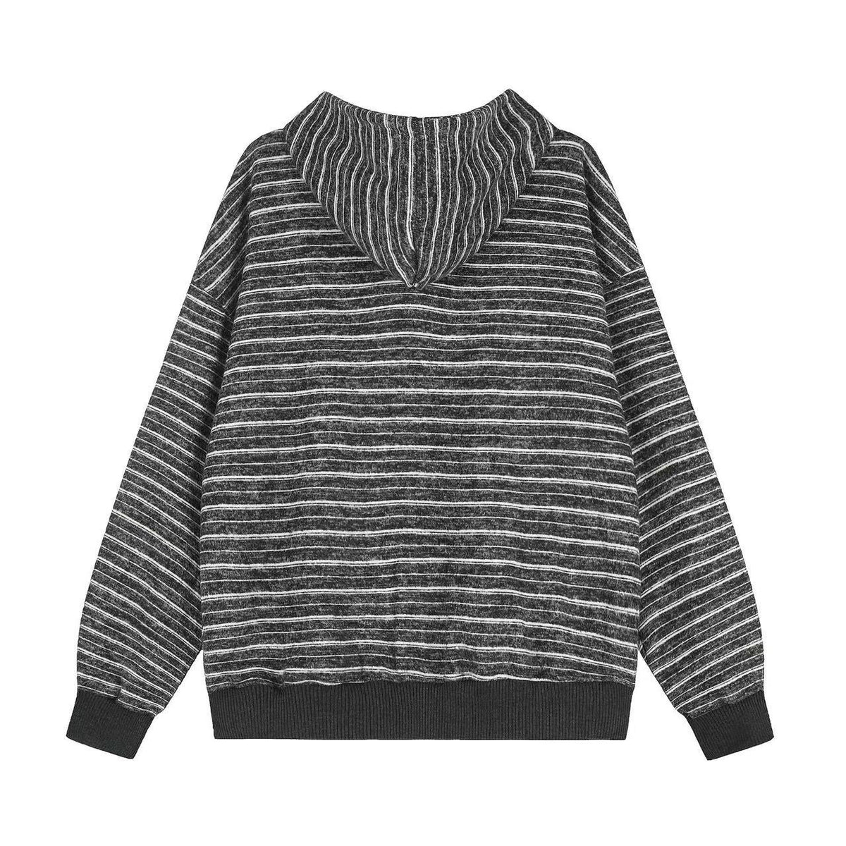 Striped Star Embroidery Zip-Up Hoodie - OMYGOODS