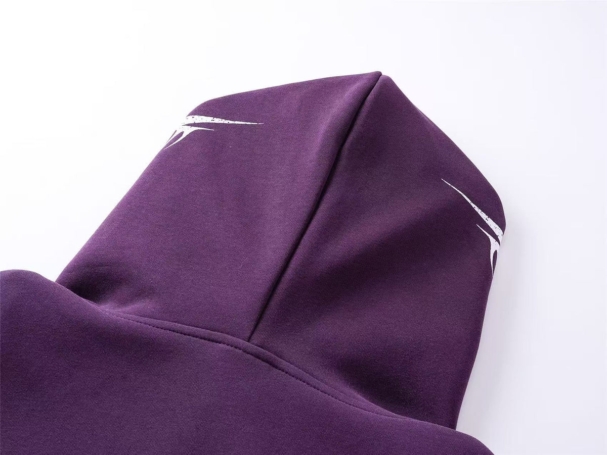 Streetwear Cursive Script Graffiti Full Zip Hoodie - OMYGOODS
