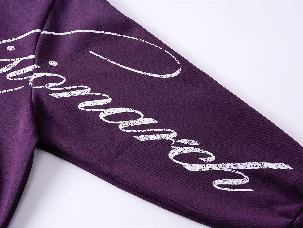 Streetwear Cursive Script Graffiti Full Zip Hoodie - OMYGOODS