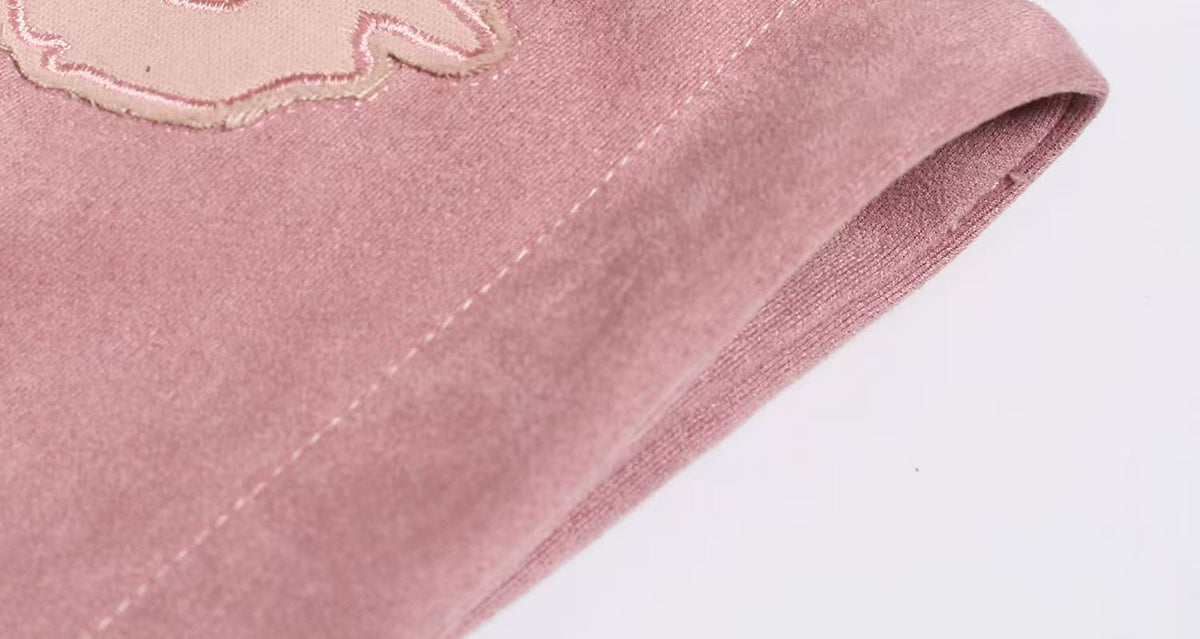 Vintage Suede Letter Embroidery Zip-Up Hoodie - OMYGOODS