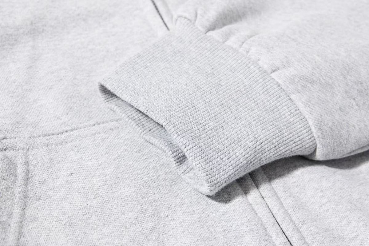 Cropped Cursive Script Print Zip-Up Hooded Jacket - OMYGOODS