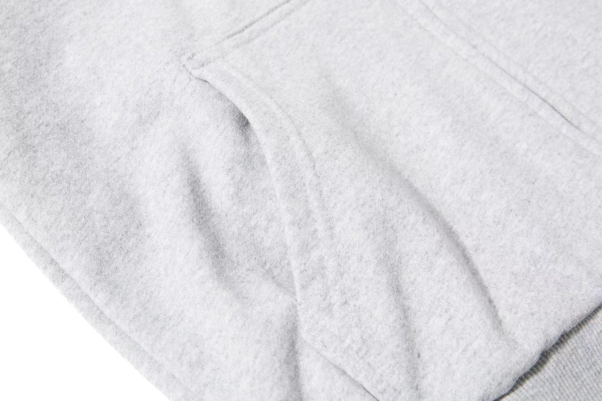 Cropped Cursive Script Print Zip-Up Hooded Jacket - OMYGOODS