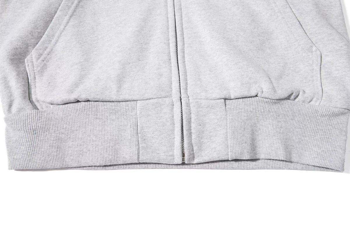 Cropped Cursive Script Print Zip-Up Hooded Jacket - OMYGOODS