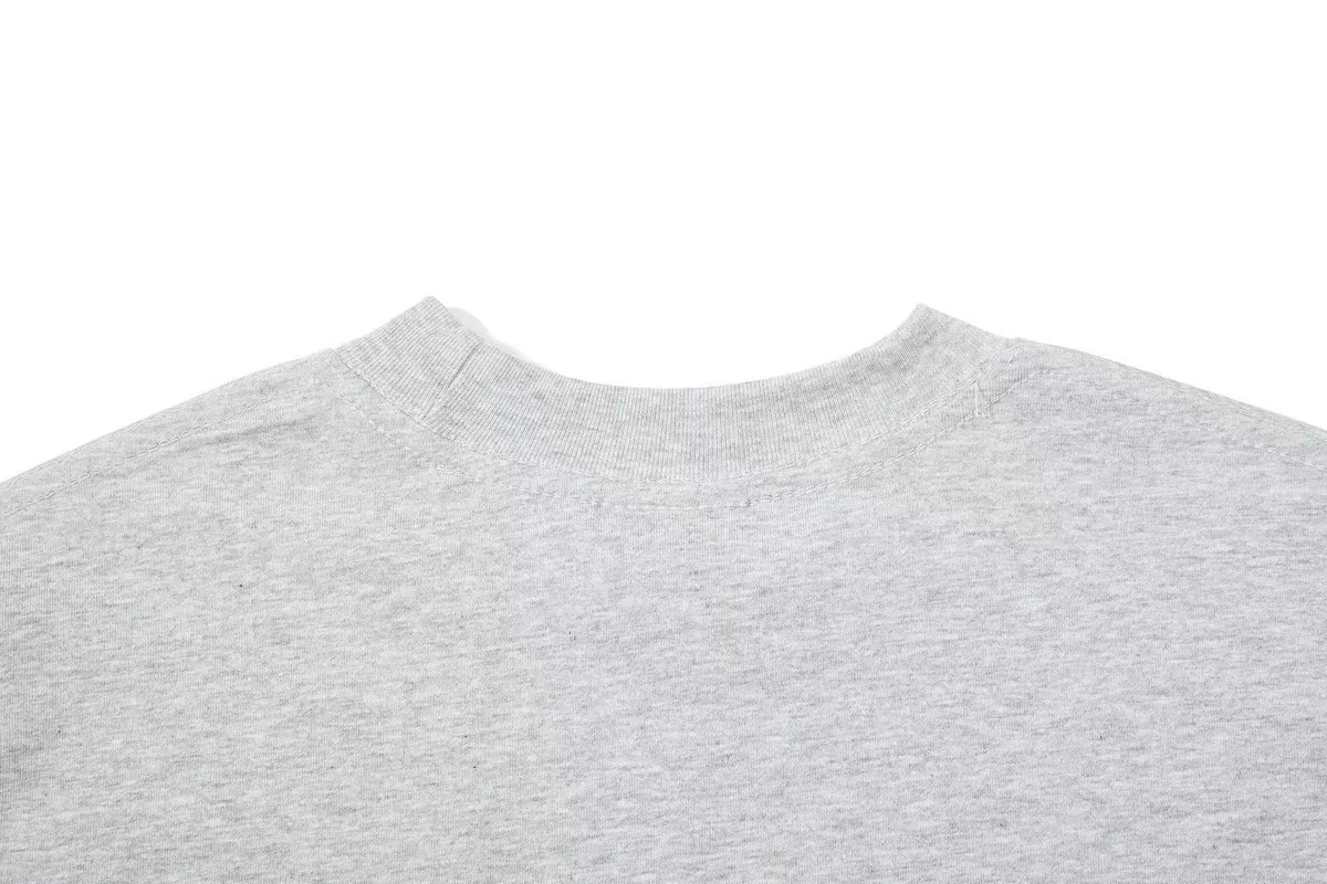 Cropped Mock Neck Cursive Script Print Long Sleeve - OMYGOODS
