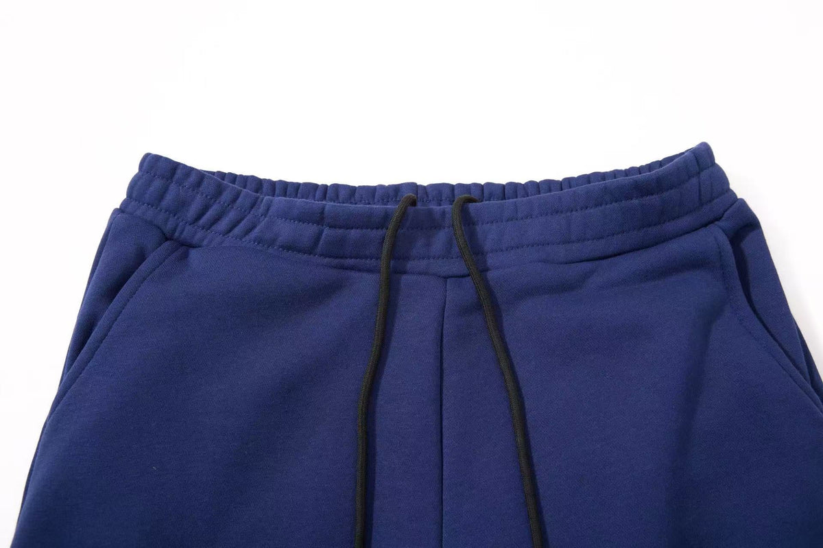 Streetwear Fleece Lined Side Script Line Graphic Print Wide-Leg Sweatpants - OMYGOODS