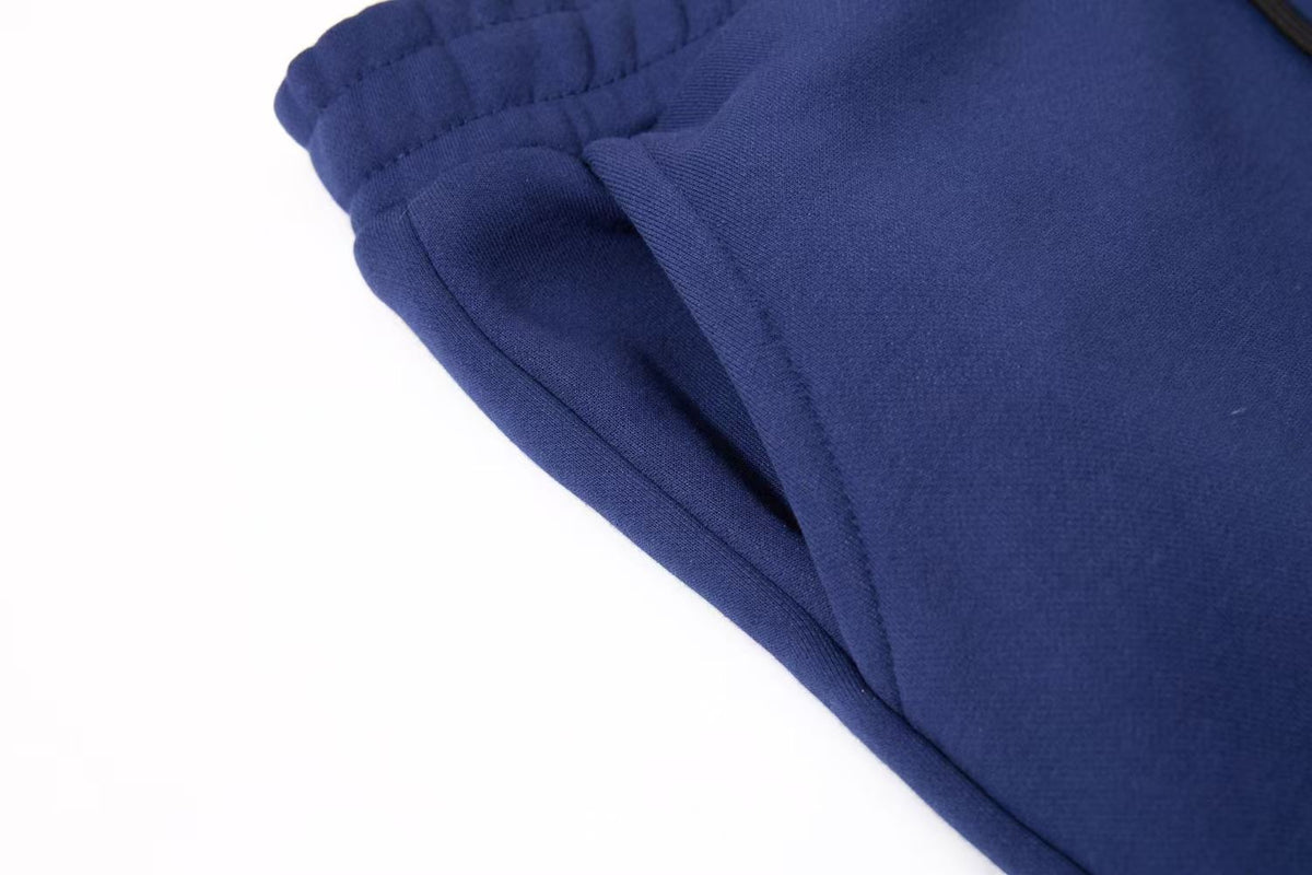 Streetwear Fleece Lined Side Script Line Graphic Print Wide-Leg Sweatpants - OMYGOODS